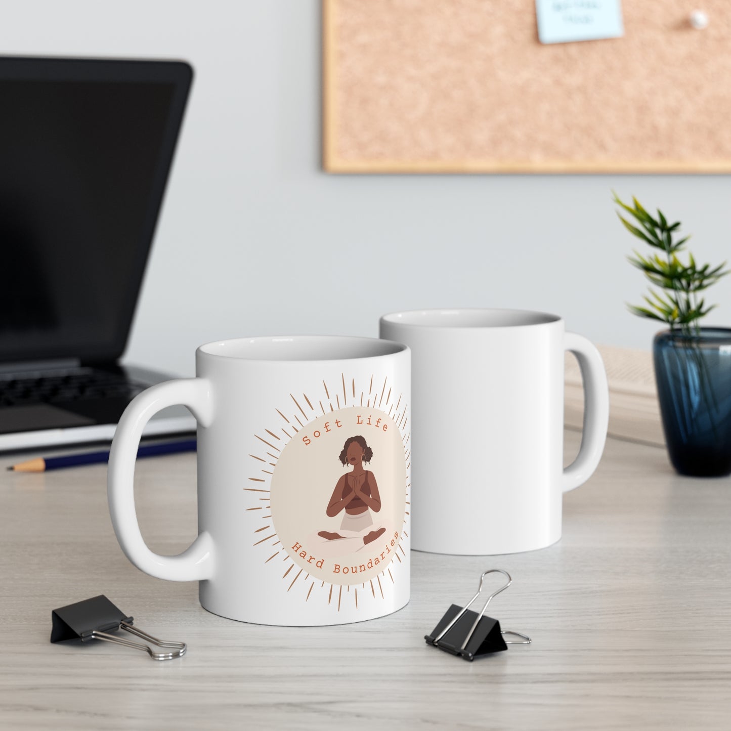 Soft Life Hard Boundaries Motivational Coffee Cup