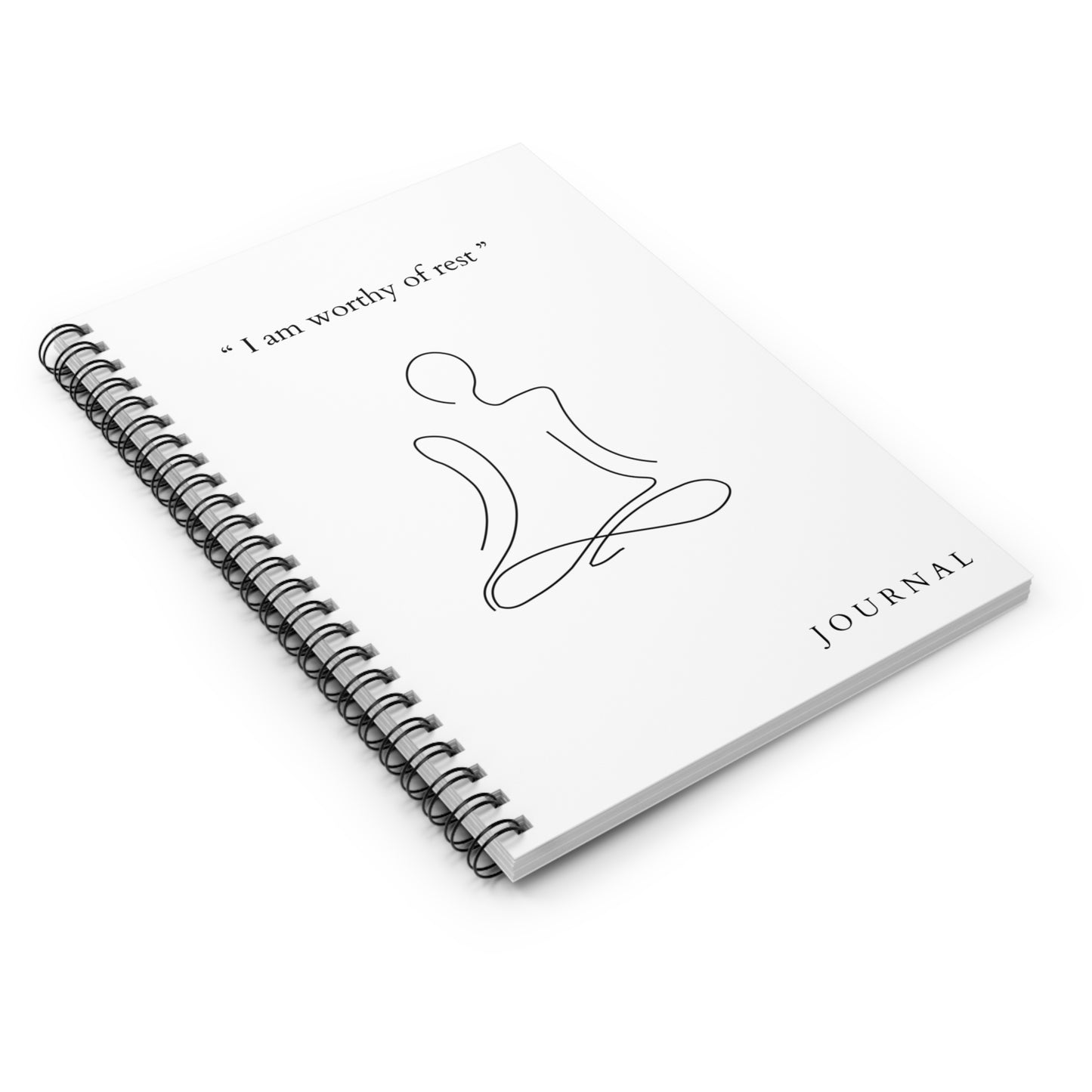 “I Am Worthy of Rest” Spiral Journal