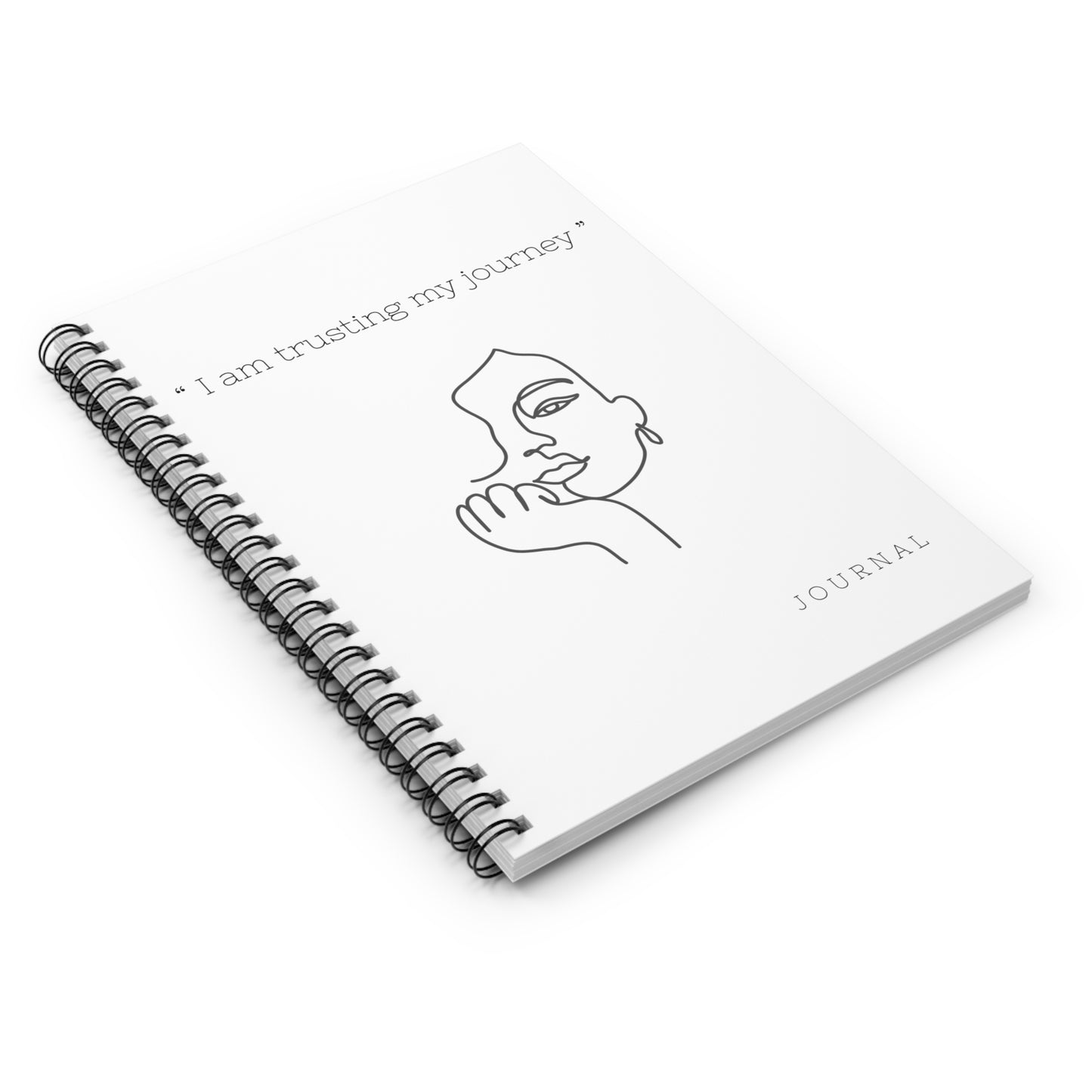 Trusting My Journey Spiral Journal – Minimalist Line Art