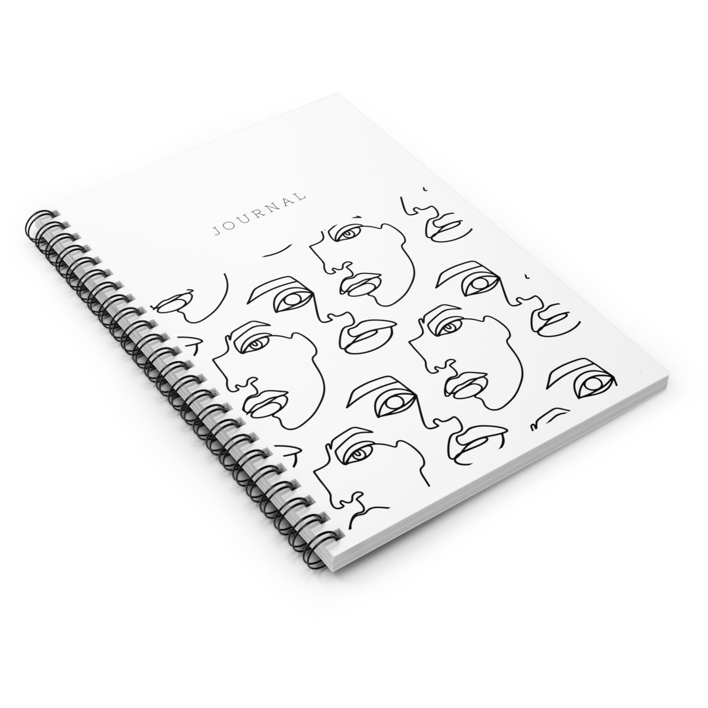 Faces Spiral Journal – Minimalist Line Art