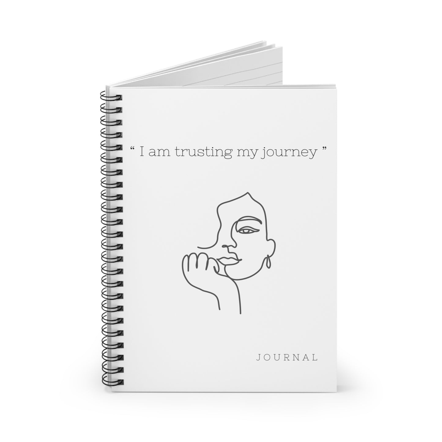 Trusting My Journey Spiral Journal – Minimalist Line Art
