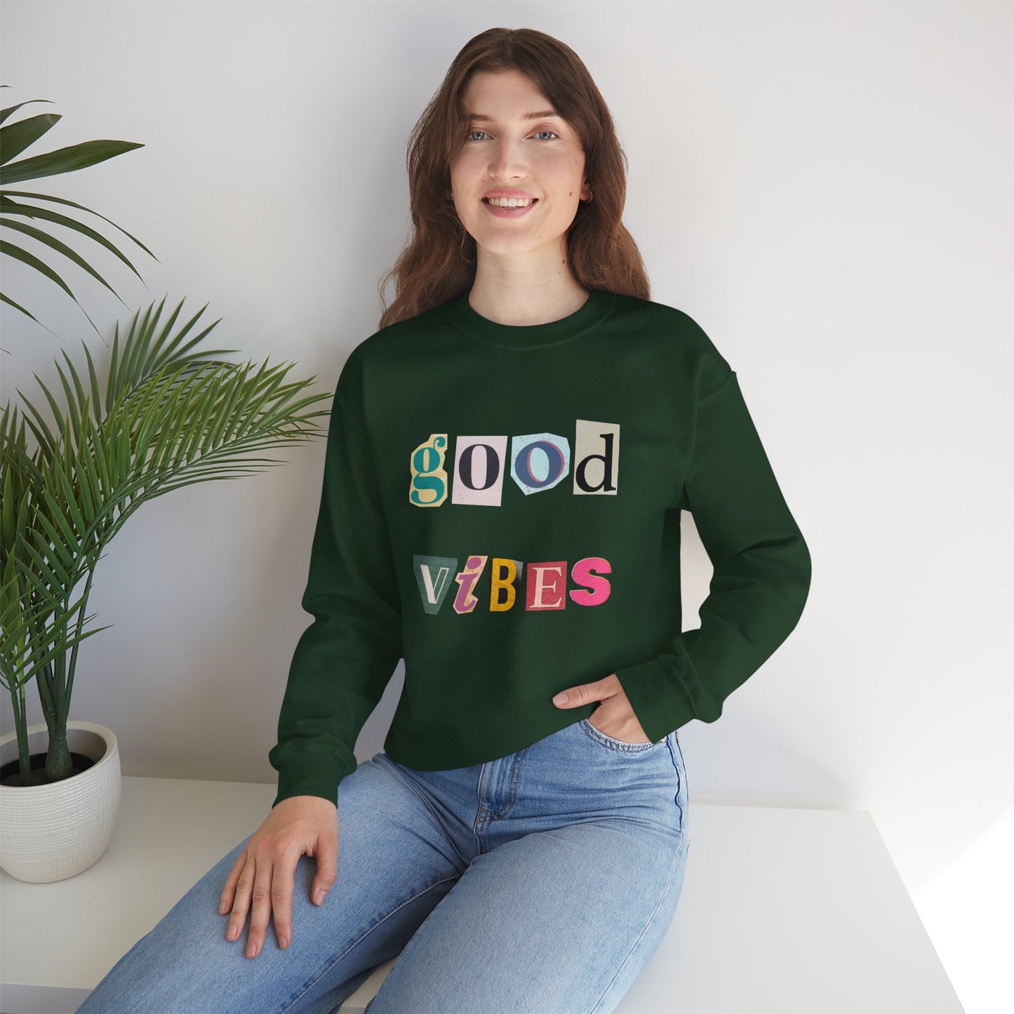 Good Vibes Oversized Sweatshirt – Cozy Energy Only