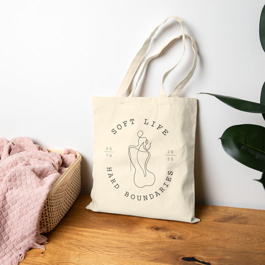 Soft Life Hard Boundaries Tote – Minimalist Empowerment