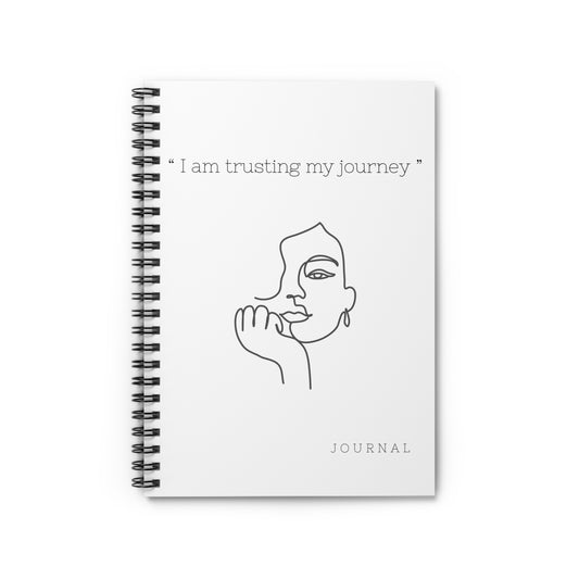 Trusting My Journey Spiral Journal – Minimalist Line Art