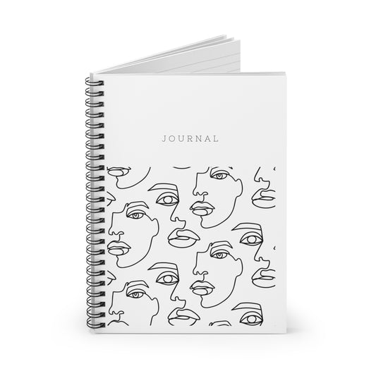 Faces Spiral Journal – Minimalist Line Art