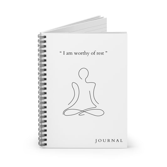 “I Am Worthy of Rest” Spiral Journal