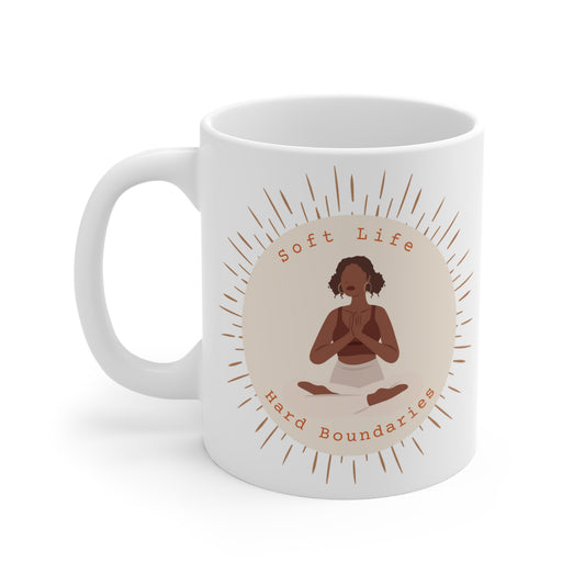 Soft Life Hard Boundaries Motivational Coffee Cup
