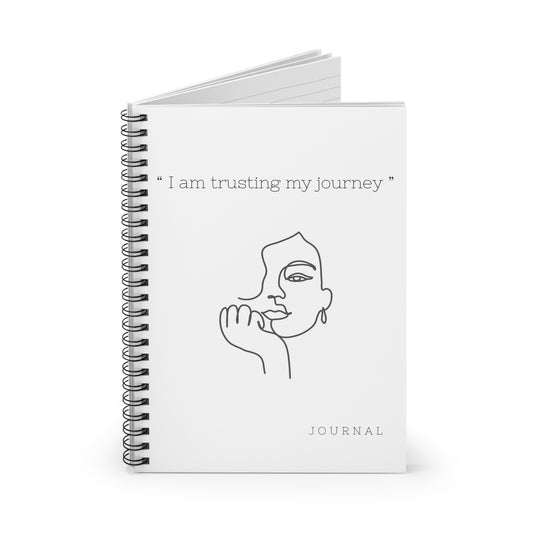 Trusting My Journey Spiral Journal – Minimalist Line Art